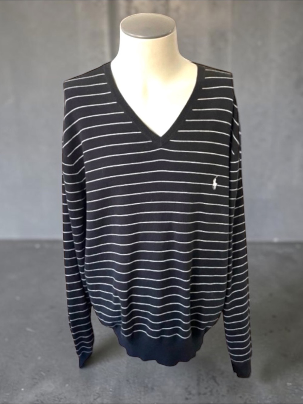 RALPH LAUREN POLO STRIPED PIMA COTTON SWEATER SIZE XXL